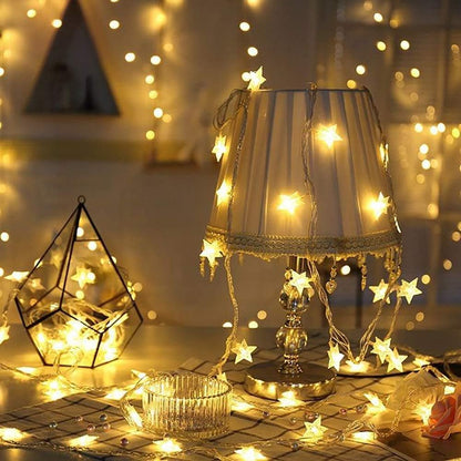 WFGGEH Star Fairy String Lights - 10ft 20 LED Warm White for Birthday & Christmas Home Decor