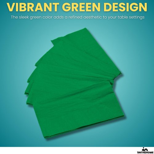 1InTheHome Green Dinner Napkins Disposable, Paper Hand Towels, Paper Dinner Napkins, 2-Ply, 15" x 17", 250 Pack
