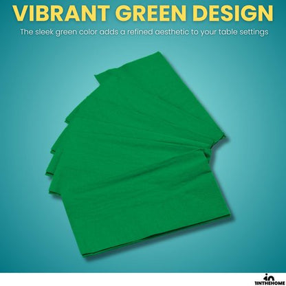 1InTheHome Green Dinner Napkins Disposable, Paper Hand Towels, Paper Dinner Napkins, 2-Ply, 15" x 17", 250 Pack