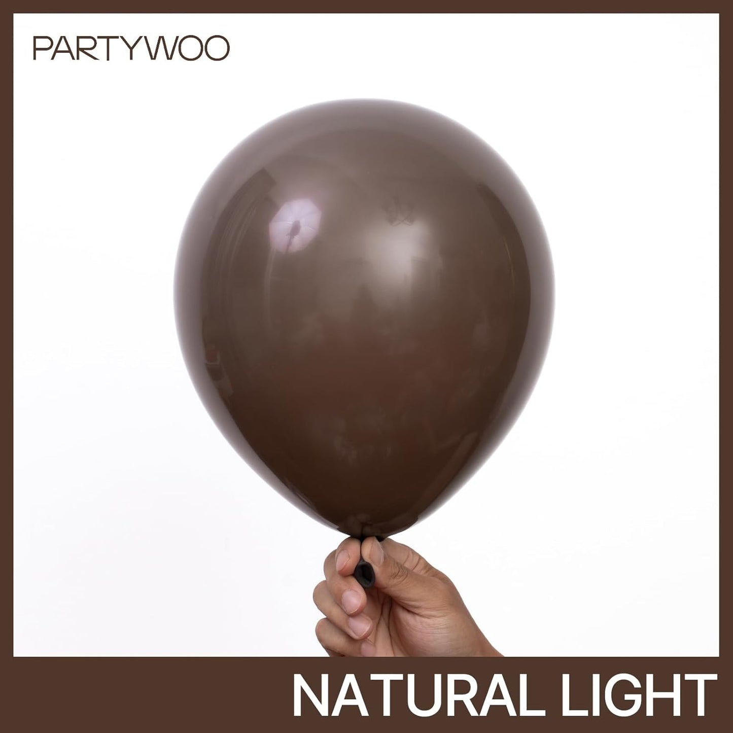 PartyWoo Dark Brown Balloons - 50pcs 12 Inch Latex Helium Balloons for Fall-Themed Celebrations