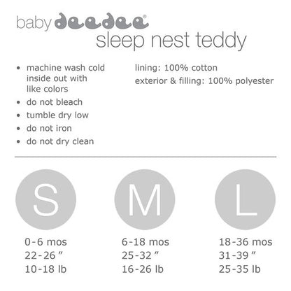 baby deedee Sleep Nest Teddy Baby Sleeping Bag, Gray Bubble Gum, Small (0-6 Month) (168)
