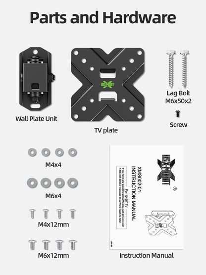 USX MOUNT Small TV Wall Mount Bracket - Swivel & Tilt VESA Mount for 10-32 Inch LED/OLED TVs | 22lb Capacity
