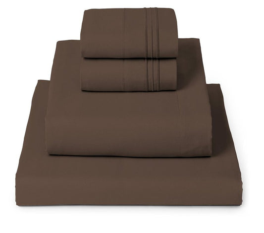 Mellanni Full Sheets Set - 4 PC Iconic Collection Bedding - Hotel Luxury, Extra Soft, Cooling Bed Sheets - Wrinkle, Fade, Stain Resistant (Full, Brown)