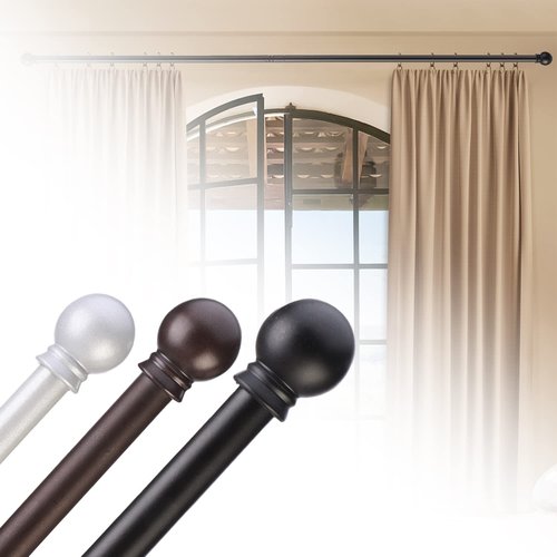GXOACKJ Curtain Rods for windows 32-48 inch, 5/8 inch Decorative Silver Splicing Heavy Duty Metal Curtain Rod set with Brackets