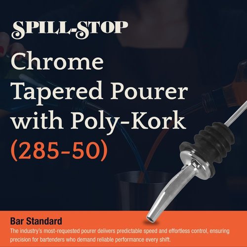 Liquor Pour Spouts with Dust Caps for Bottles with Standard Necks, 4-Pack, Free Flow for Accurate Shots, Leakproof, No Drip Flow Control for Whiskey Vodka Tequila, Home & Bartender Use, USA Made