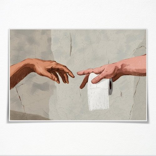 Allegroverse Funny Bathroom Wall Art - Vintage Toilet Paper Poster | Quirky Restroom Decor 8x12 Inch Unframed