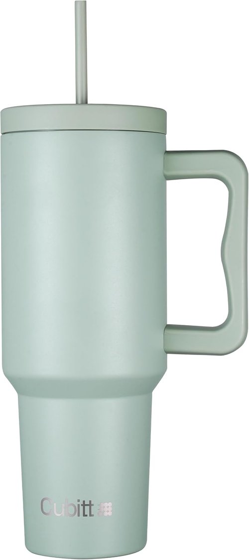 Cubitt Insulated Stainless Steel Tumbler - 40 oz with Handle & Straw Lid | Cupholder Friendly