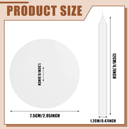 MTLEE Church Candles - 150 Set with Drip Protectors | Unscented White Pillar Candles for Vigil Services, 0.47" D x 4.72" H