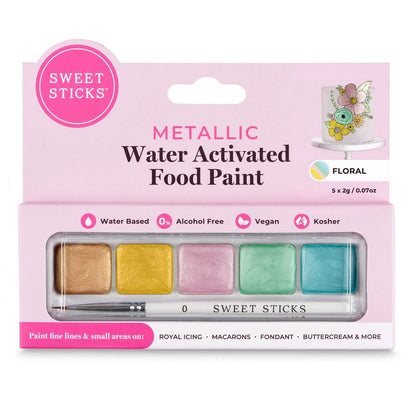 Sweet Sticks Edible Art Water-Activated Food Paint Mini Palette, Easter Floral