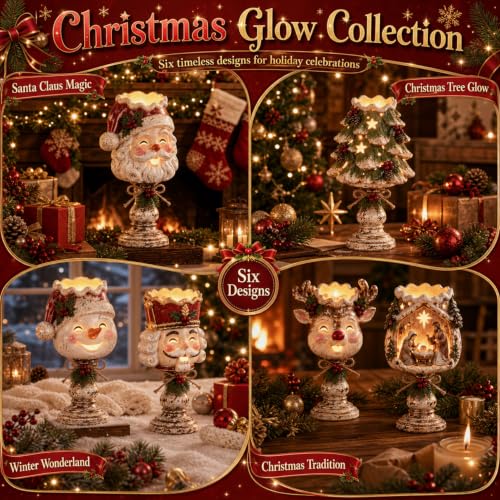 Christmas Heirloom Glow Candle Holder - Vintage Cottage Style, Style A