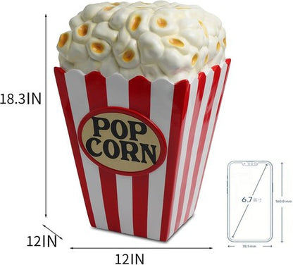 Cynkeyee Decorative Popcorn Stool - Fun Red and White Striped Accent for Dining Room | 12x12x18.3 Inch