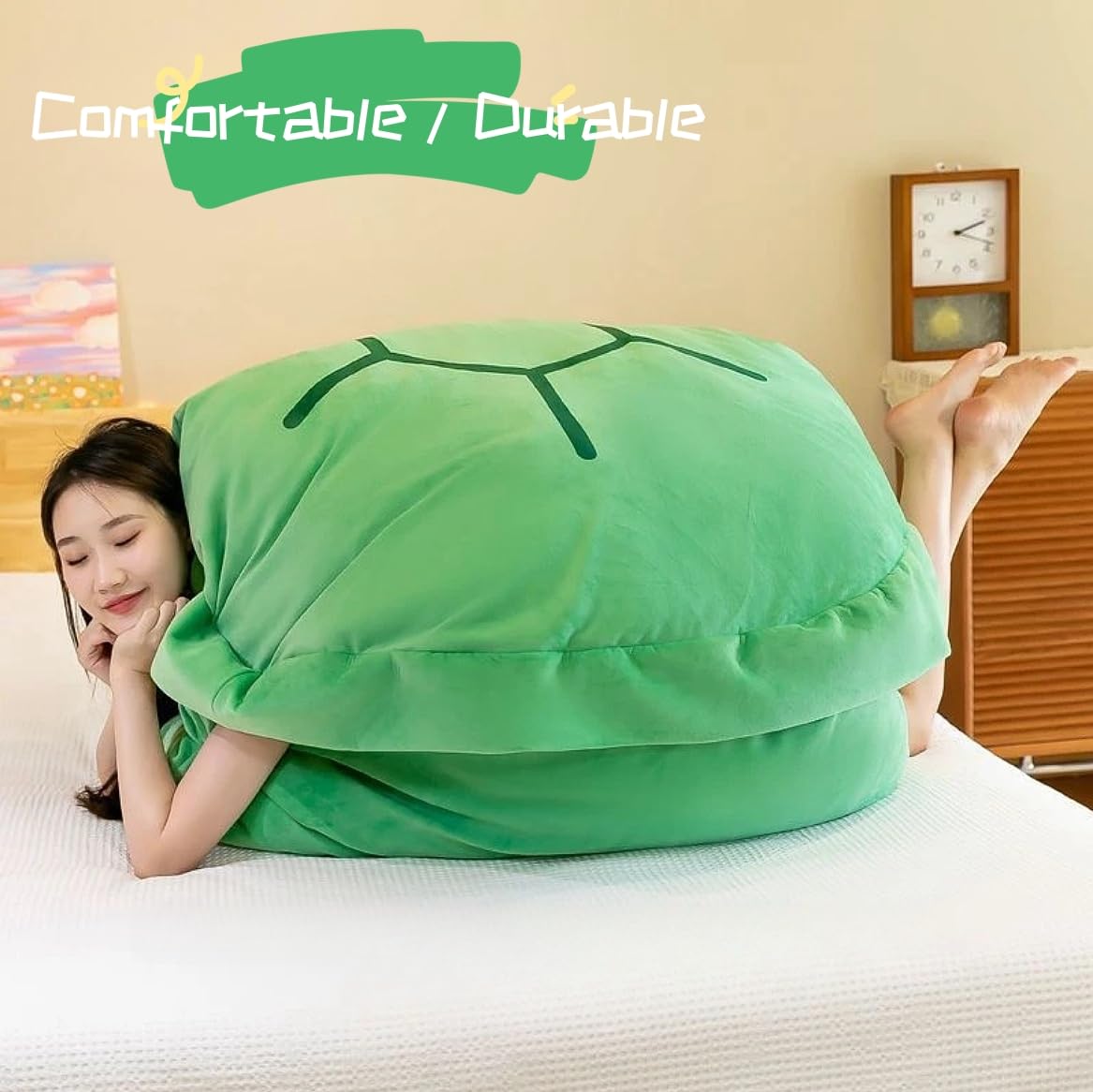 BXEBUI 51 Inch Wearable Turtle Shell Pillows Weighted Stuffed Animal Costume Plush Toy Funny Dress Up, Gift for Kids Adults (51 in)