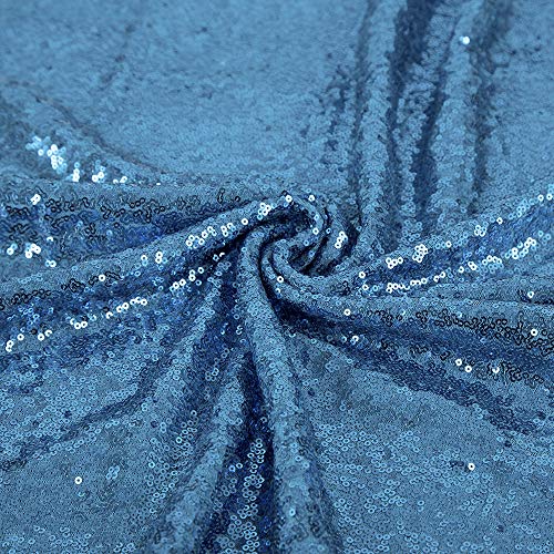 Baby Blue Sequin Tablecloth 50x80 Inch Rectangle Glitter Party Cover