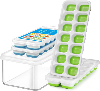 Skiennix Silicone Ice Cube Trays - Easy Release, Spill-Resistant, BPA-Free | Perfect for Cocktails & Baby Food
