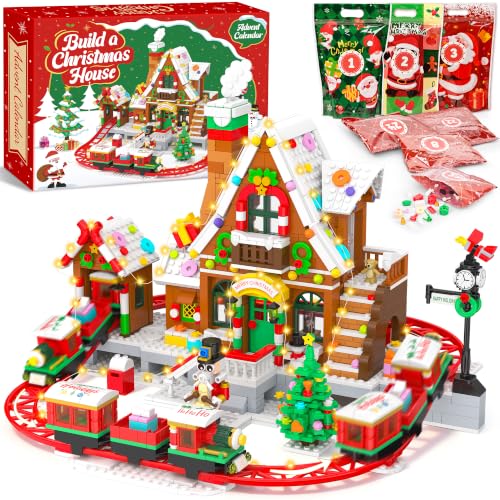Christmas Train House Building Blocks Advent Calendar 2026 - Kids & Adults Variation