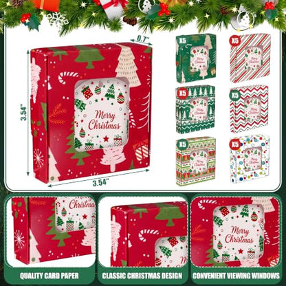 Gersoniel Christmas Sublimation Ornament Gift Boxes - Lime Green Red Set of 30