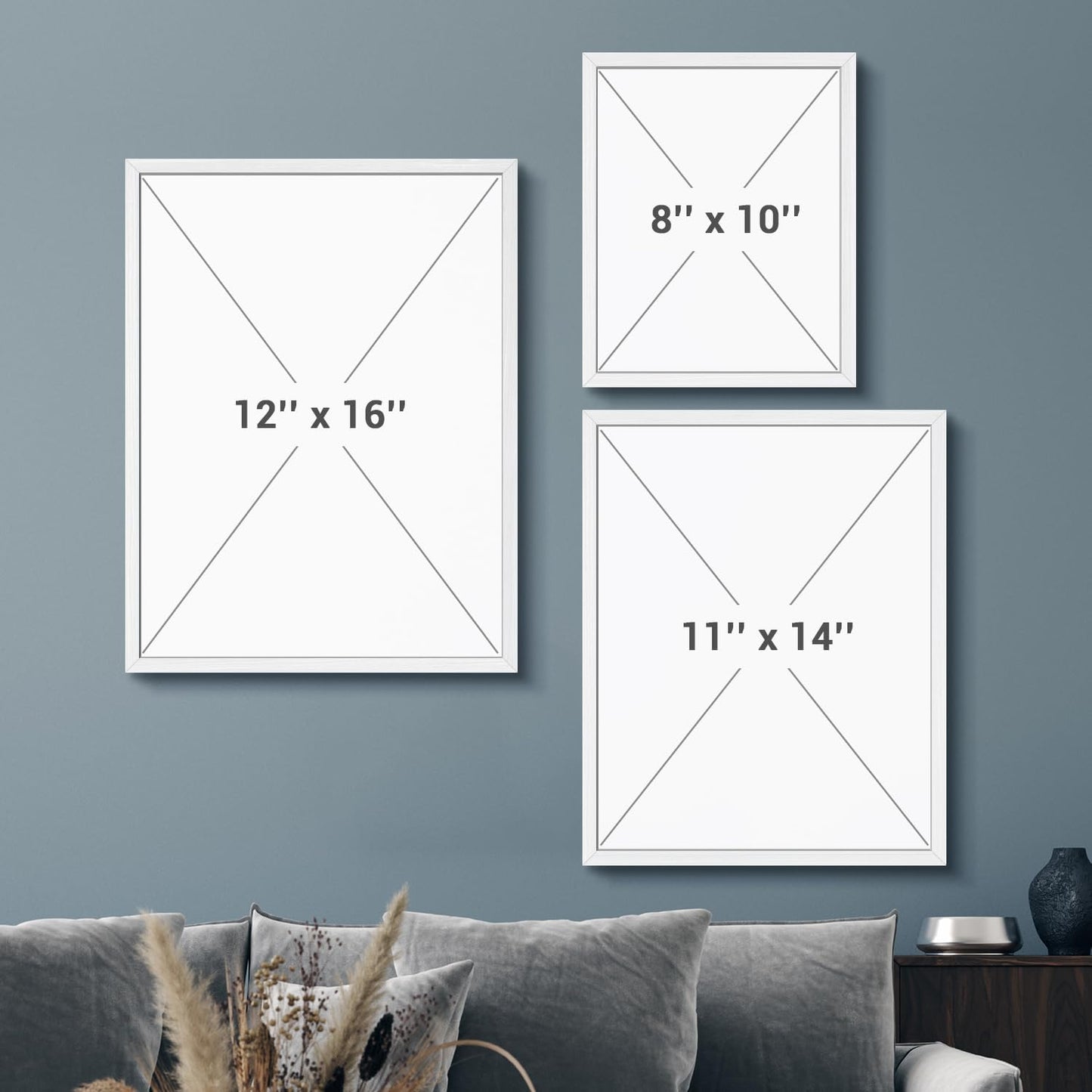 wall26 Custom Framed Canvas Wall Art - Ready to Hang Home Decor for Living Room & Bedroom | 11"x14" White