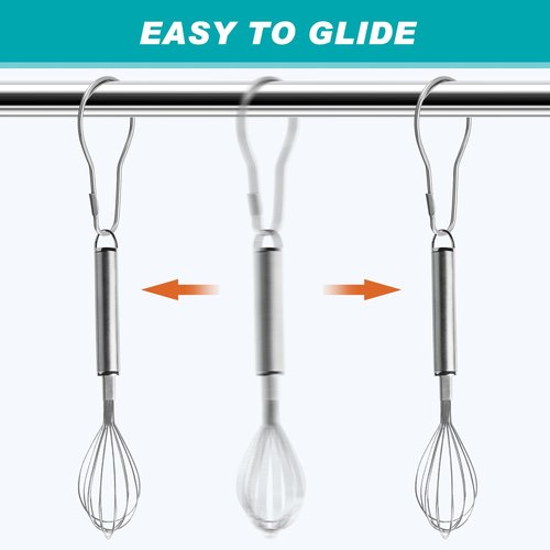 Gisafai 300 Pcs Metal Shower Curtain Hooks Rust Proof Hanging Shower Clips Curtain Rings Practical Hanger for Home Bathroom Bedroom Kitchen Rods Application (Silver)