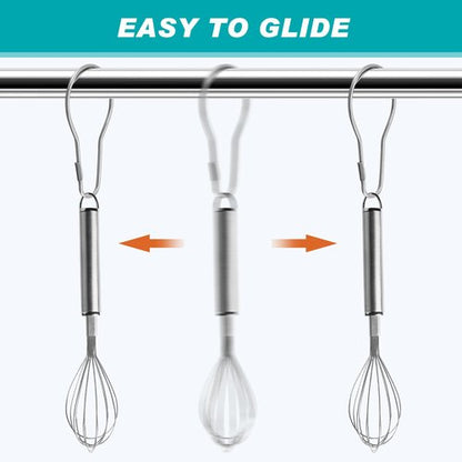 Gisafai 300 Pcs Metal Shower Curtain Hooks Rust Proof Hanging Shower Clips Curtain Rings Practical Hanger for Home Bathroom Bedroom Kitchen Rods Application (Silver)