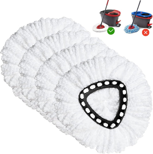 Ocedar Spin Mop Replacement Head - 4 Pack Microfiber Refill for Deep Cleaning | Machine Washable