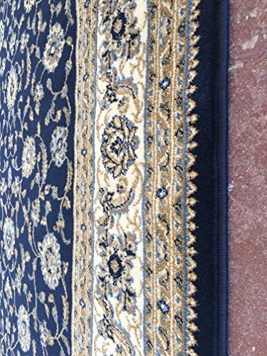 Deir Debwan Traditional Persian Area Rug 330,000 Point Dark Blue Design 601 (5 Feet 3 Inch X 7 Feet 2 Inch)