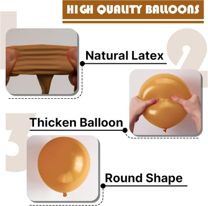PartyWoo Light Brown Balloons - 50 Pcs 12 Inch Caramel Tan Boho Decor for Graduation & Baby Showers