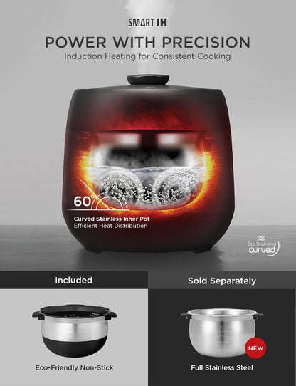 CUCKOO Twin Pressure Rice Cooker - 6-Cup Uncooked / 12-Cup Cooked | Induction Heating, Silent Pressure, Gray
