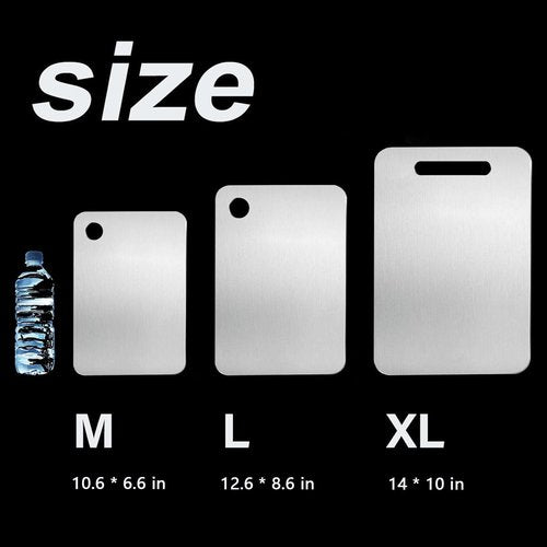 100% Pure Cut Titanium Cutting Board, Food-Grade Purecut Titanium Cutting Boards for Kitchen Dishwasher Safe, Double-Sided Chopping Board for Fruit, Meat & Vegetable (L, 12.6" x 8.6")