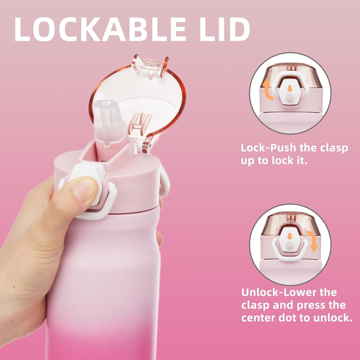 Skiennix Insulated Water Bottle - 18 oz Stainless Steel Flask with Straw & Carry Loop - Cherry Color