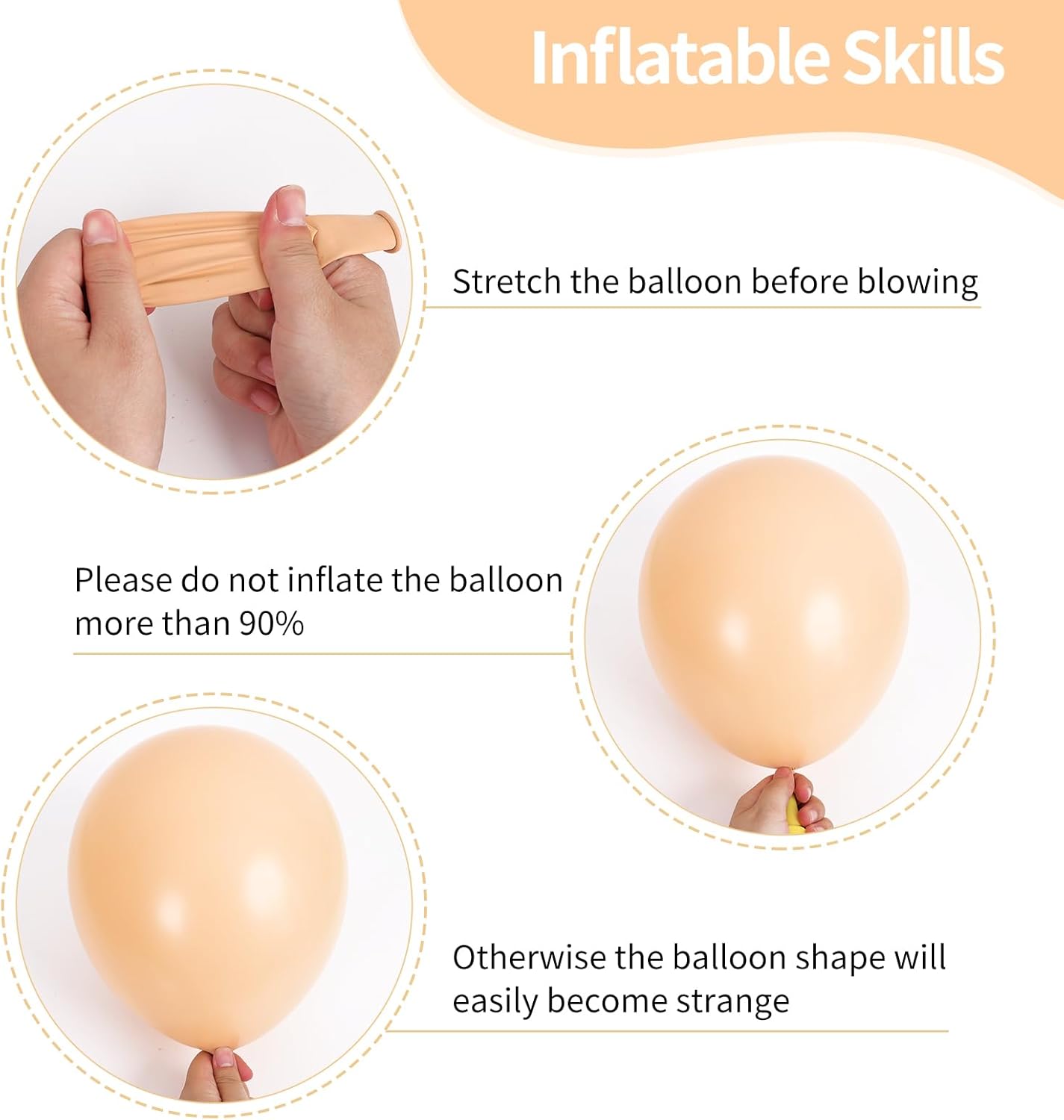 RUBFAC Nude Balloon Garland Kit - 129pcs in Various Sizes | Boho Beige & Apricot for Parties & Events