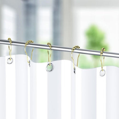 Titanker Gold Shower Curtain Rings, Rust-Resistant Metal Shower Curtain Hooks for Bathroom Shower Rods Shower Hooks Rings for Curtain - Set of 12