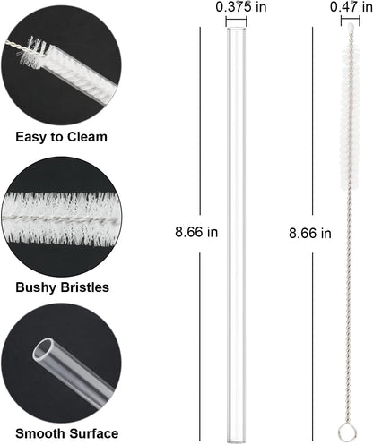 Stanley Replacement Straw - 6 Pack Reusable Straws with Cleaning Brush | Clear, Dishwasher Safe for 14 oz & 20 oz Tumblers