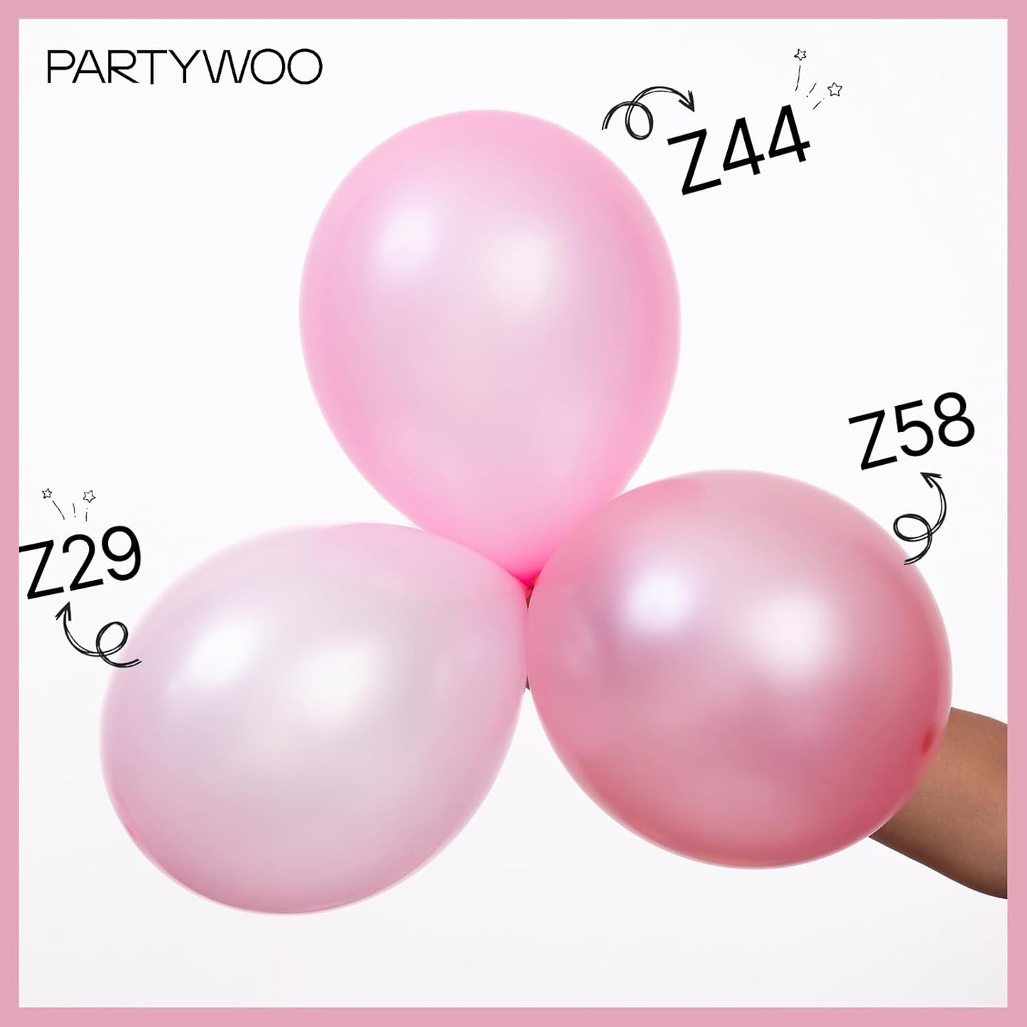 PartyWoo Light Pink Balloons - 50 Pcs 12 Inch Pearl Pastel Latex Helium Balloons for Baby Showers & Parties