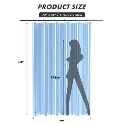 AmazerBath Extra Long Shower Curtain Liner, Clear Blue Shower Liner 84 Inches Long, 72x84 Plastic Shower Curtain Liners, Cute Tall Shower Liner, PEVA Bathroom Shower Curtain Liners & 3 Magnets