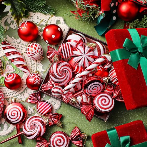 Knitgrip 50 Pcs Christmas Candy Cane Ornaments - Red & White