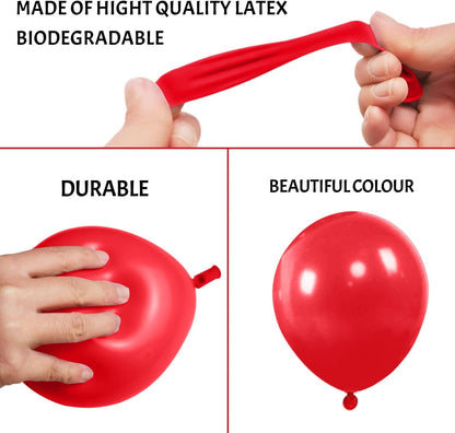 Red Balloons | 110 Pcs 5-Inch Mini Thick Latex Balloons for Birthday & Baby Shower Decor