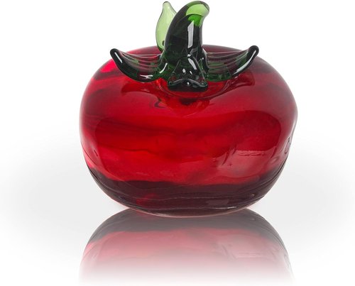 LONGWIN Glass Mini Tomatoes Figurines - Collectible Crystal Fruit Ornaments for Home Decor