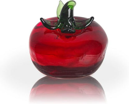 LONGWIN Glass Mini Tomatoes Figurines - Collectible Crystal Fruit Ornaments for Home Decor