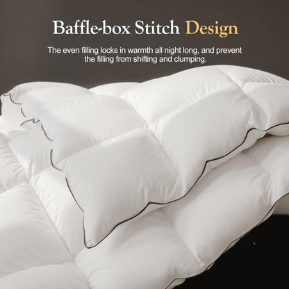 Down Fibers Comforter King Size -Ultra Soft Comforter High Fill Power Comforters,Hotel Collection Fully Duvet Insert with Corner Tabs,Expert-Crafted Even Loft(White,106x90)