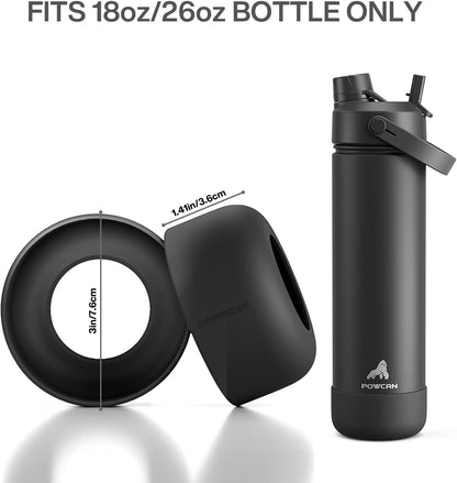 Skiennix 26 oz Insulated Water Bottle - Leakproof Design with Silicone Boot | Perfect for Sports & Travel (Black)