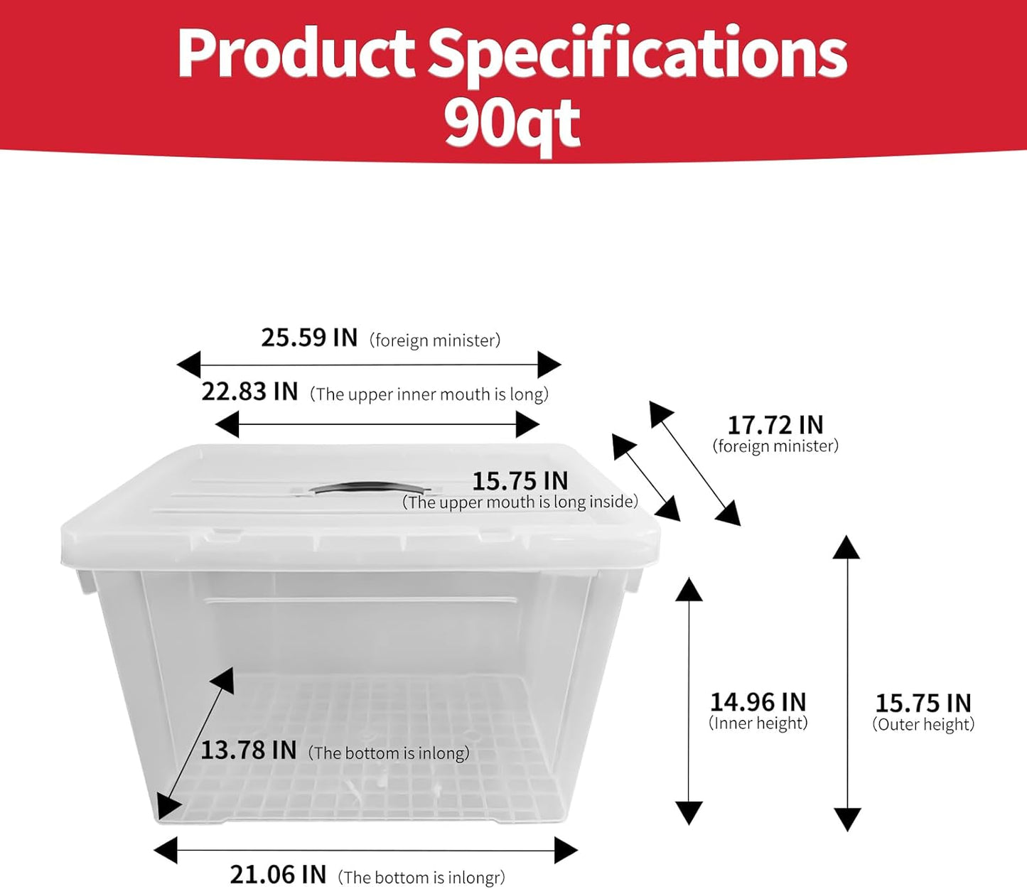 90 Quart Stackable Clear Storage Bins by [Brand Name] - Heavy-Duty Organizing Containers with Lids for Home & Office