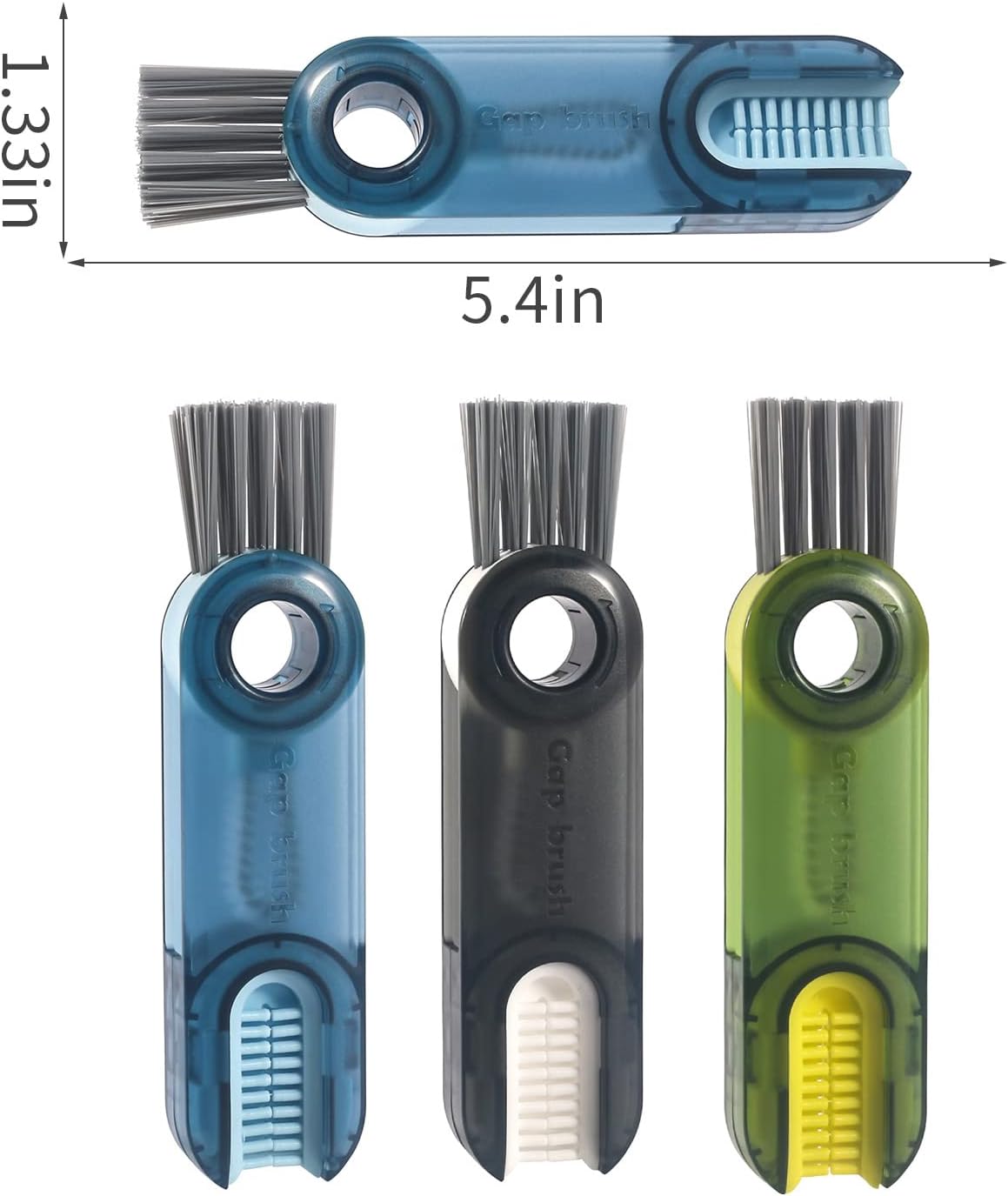 Skiennix 3-in-1 Cup Lid Gap Cleaning Brush Set - Multifunctional Silicone Kitchen Tools