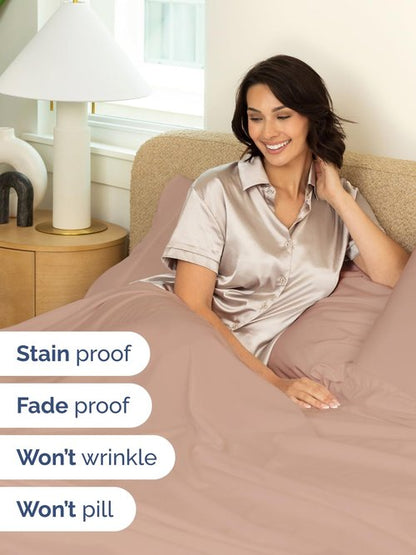 Extra Deep King Sheet Set - 6 Piece Breathable and Cooling Sheets - Hotel Luxury Bedding for Women, Men, Kids & Teens - Easy & Secure Fit - Soft, Wrinkle Free and Comfy - Extra Deep Pockets - Mauve