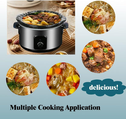 Slow Cooker Liners - 50 Oversized Disposable Cooking Bags for 6QT to 10QT Slow Cookers | 14 in. x 22 in.