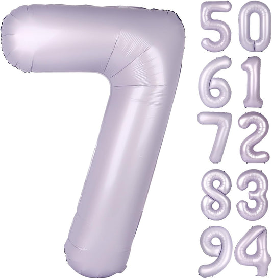 Number 7 Balloon by Lilac - 40 Inch Lavender Birthday Decoration for Girls & Women