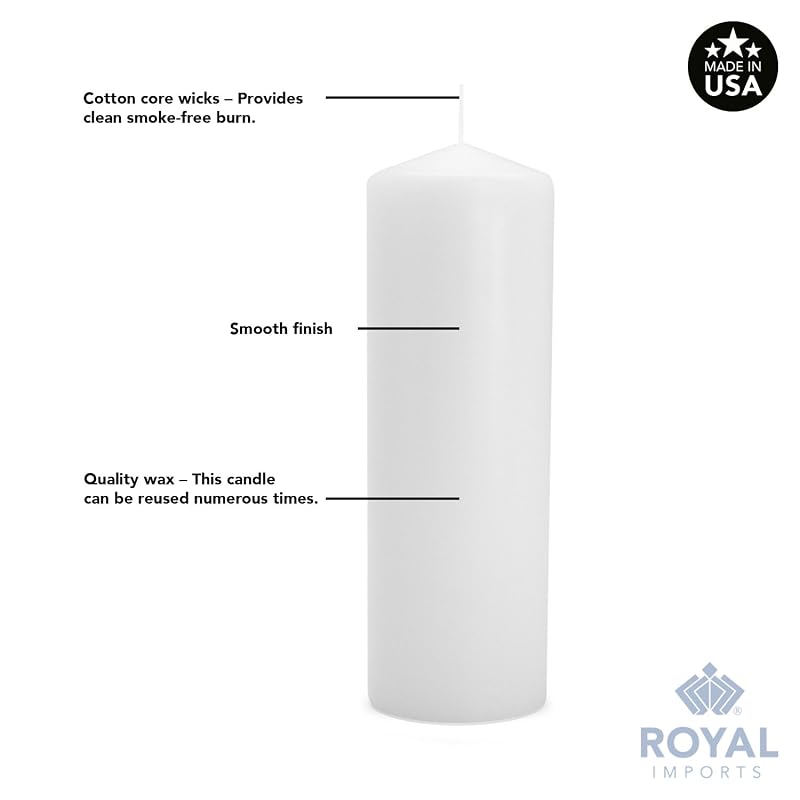 Royal Imports 3x6 Unscented White Pillar Candles Set of 12 (Variation: 12+3x6)