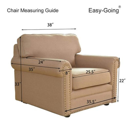 Easy-Going Chair Sofa Slipcover Reversible Sofa Cover Water Resistant Couch Cover Furniture Protector Cover with Elastic Straps for Pets Kids Children Dog Cat (Chair, Brown/Brown)