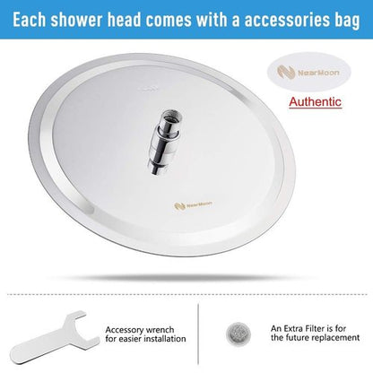 NearMoon Rain Shower Head, Ultra-Thin Design-Pressure Boosting, Awesome Some Experience, High Flow Stainless Steel Rainfall Head (12 Inch, Chrome Finish)