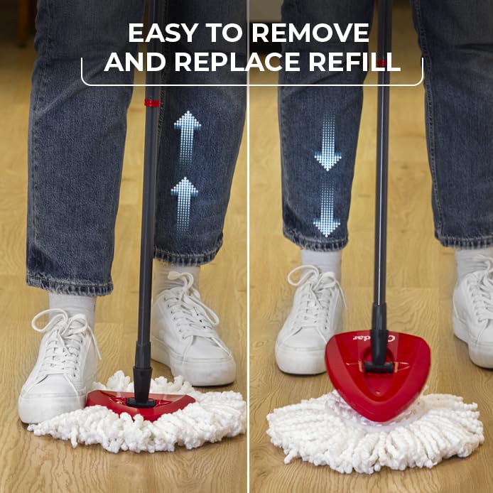 O-Cedar Easywring Microfiber Spin Mop & Bucket Floor Cleaning System + 3 Extra Refills (4 Refills Included)