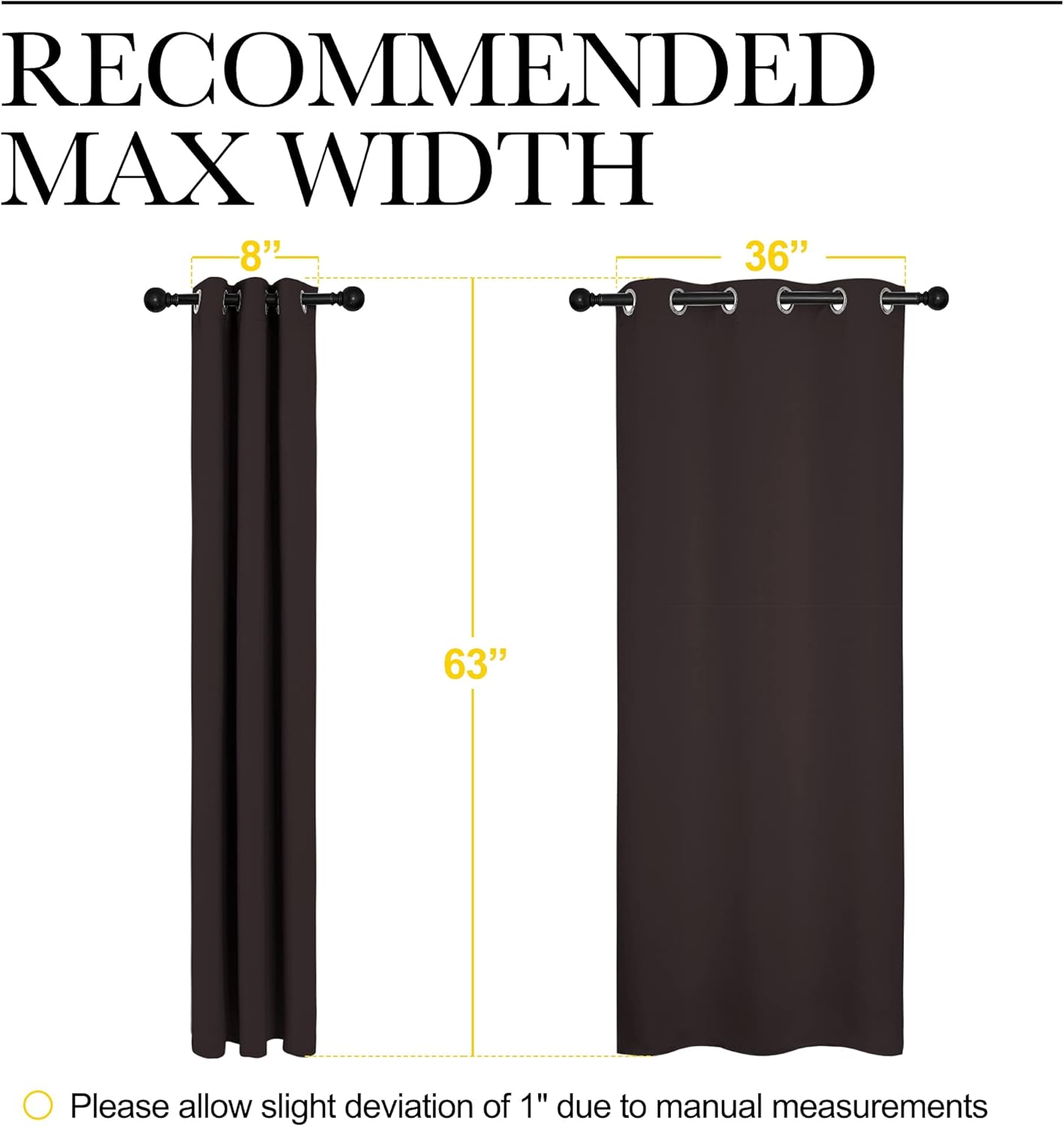 NICETOWN Blackout Curtains - Triple Weave Thermal Insulated Grommet Panels | 42"x63", Toffee Brown